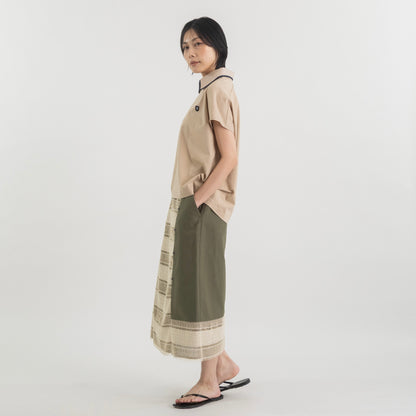 2WAY衿付き フレンチスリーブカットソー