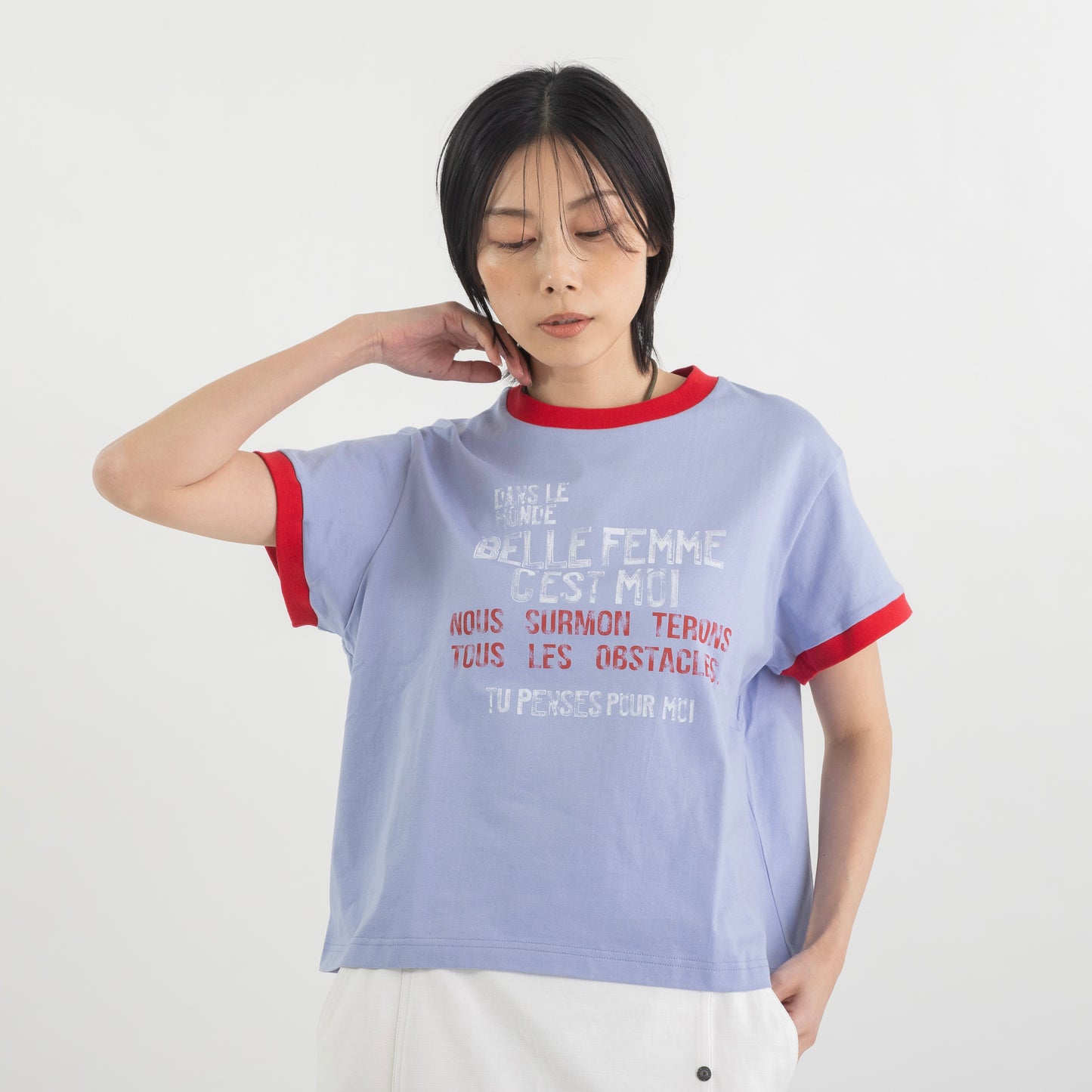 配色リンガー ロゴプリントTシャツ