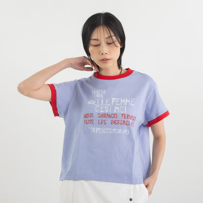 配色リンガー ロゴプリントTシャツ