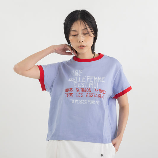 配色リンガー ロゴプリントTシャツ