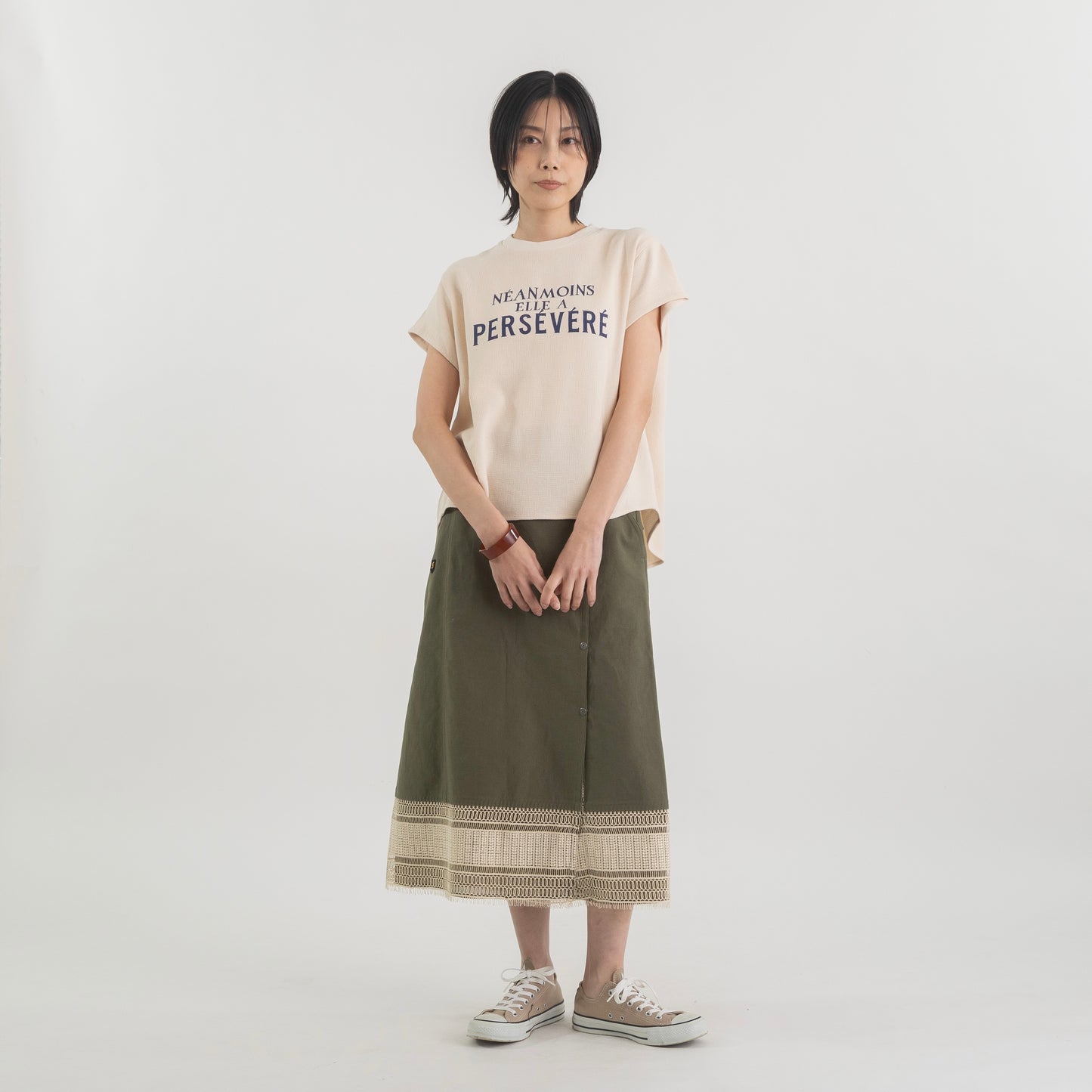 フレンチロゴ コットンリネンTシャツ
