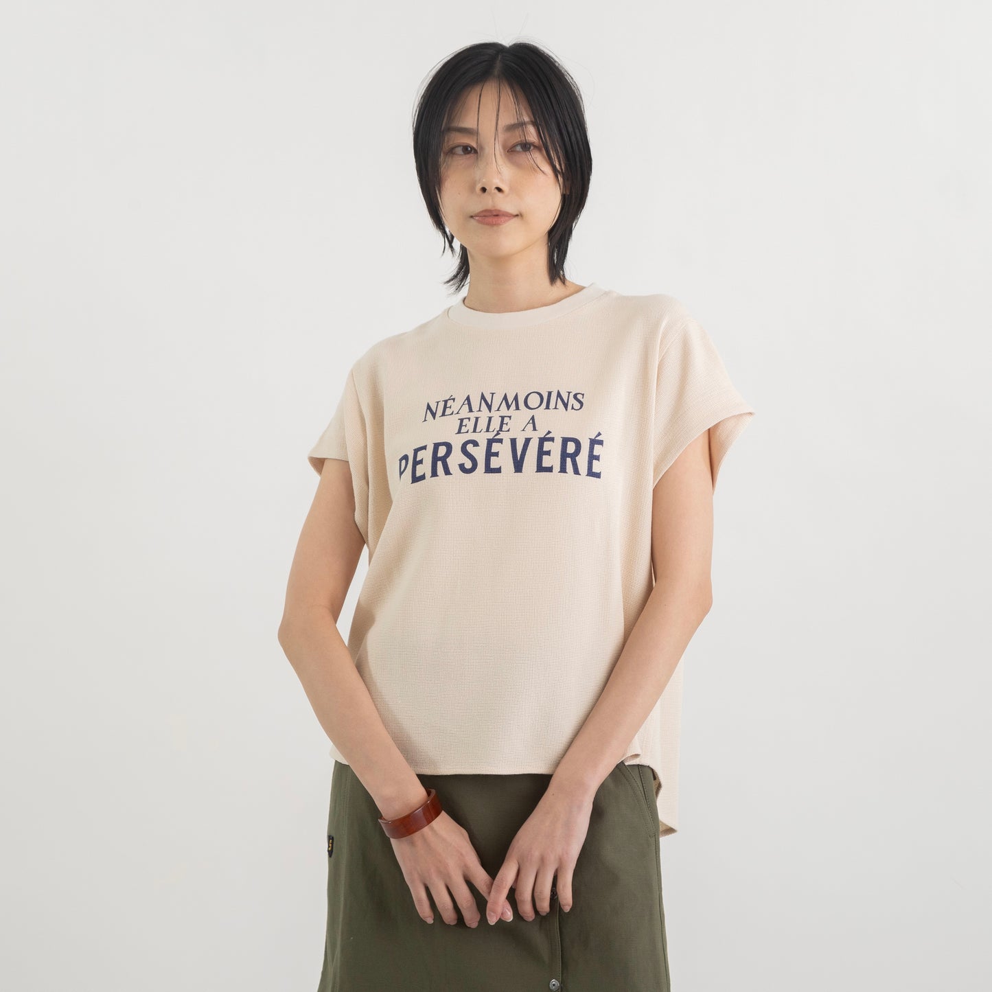 フレンチロゴ コットンリネンTシャツ