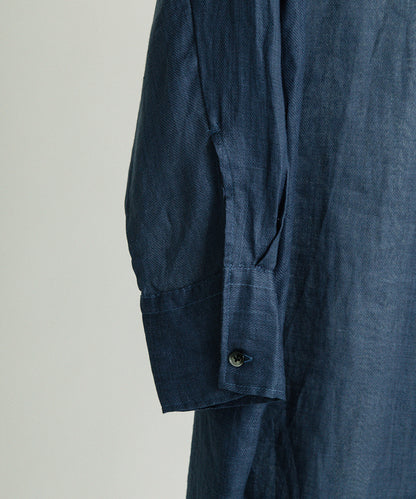 スタンドカラー ラミー ロングシャツワンピース【BB62-404】