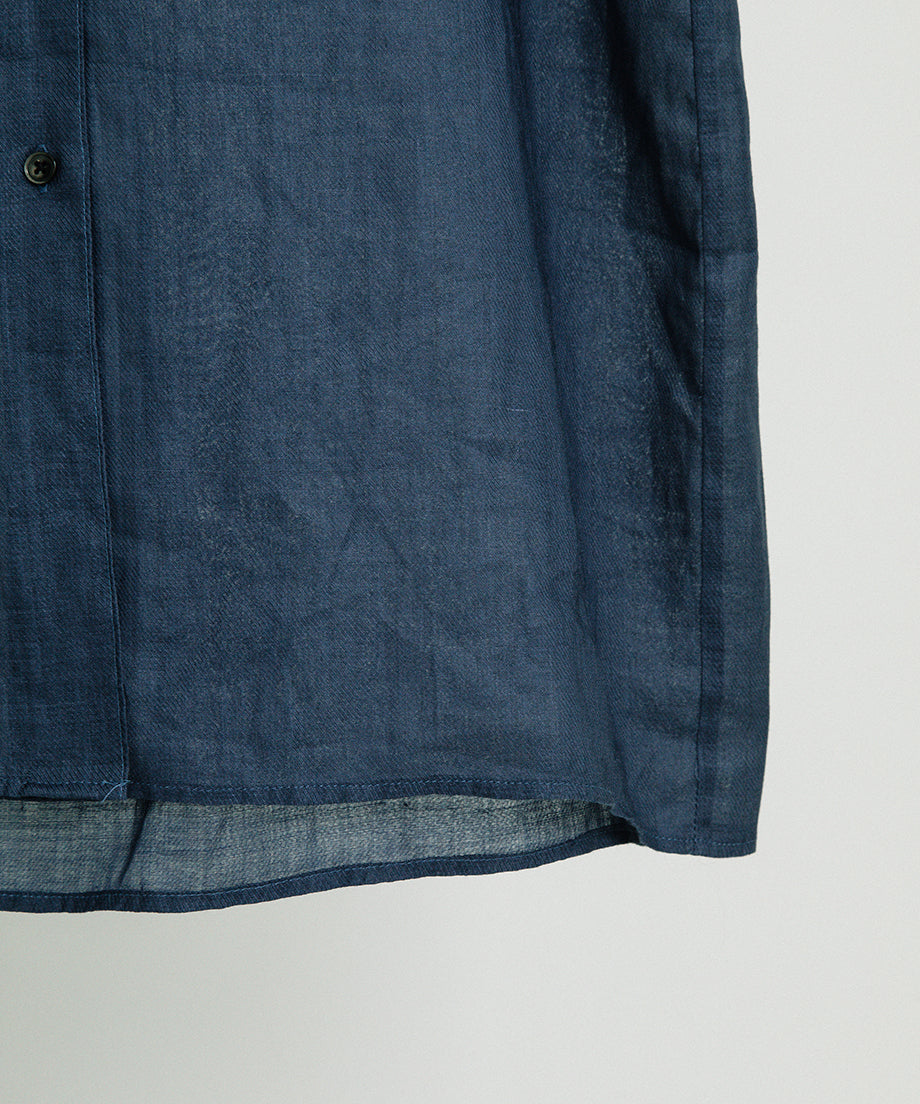 スタンドカラー ラミー ロングシャツワンピース【BB62-404】