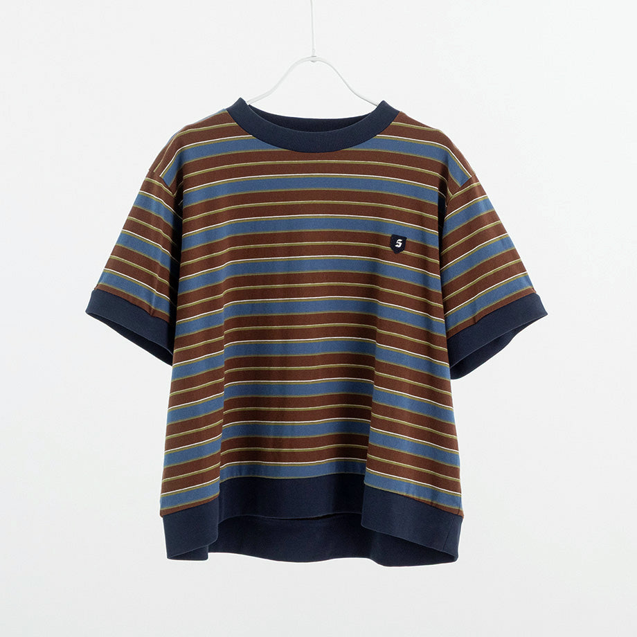 2WAYカフス レイヤード風ボーダープルオーバー【BB62-920】