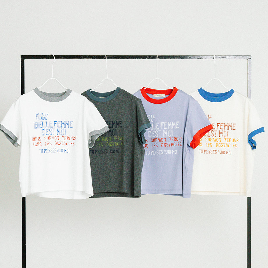 配色リンガー ロゴプリントTシャツ – BLANC basque
