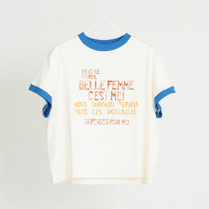 配色リンガー ロゴプリントTシャツ【BB62-921】