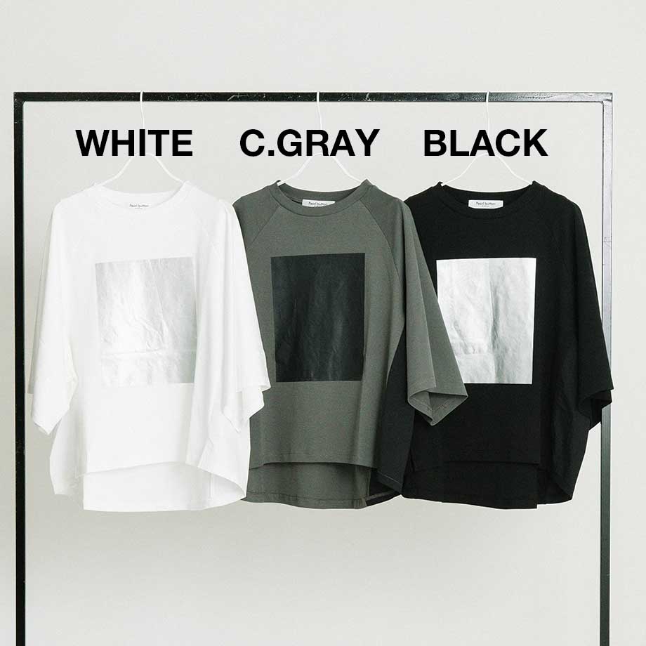 箔プリント ナイロン切替デザインTシャツ 【PB62-926】