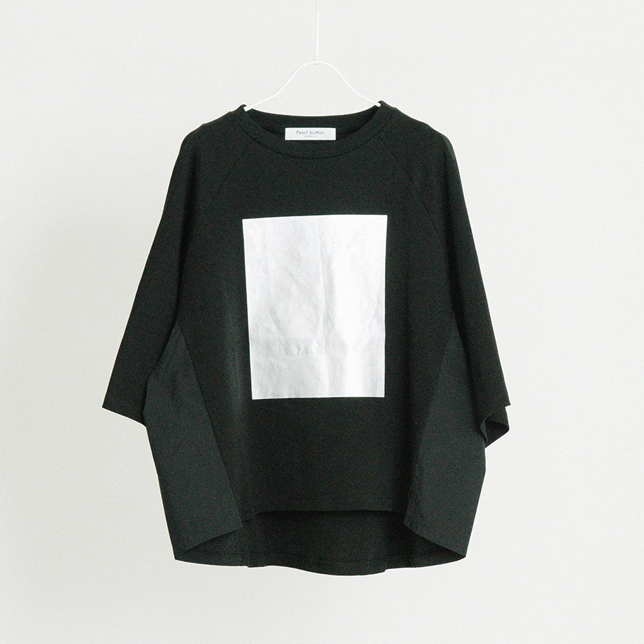箔プリント ナイロン切替デザインTシャツ 【PB62-926】