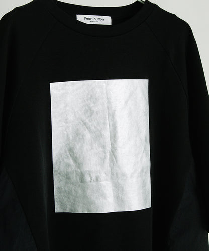 箔プリント ナイロン切替デザインTシャツ 【PB62-926】