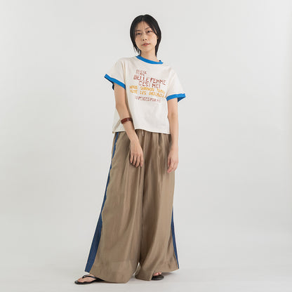 配色リンガー ロゴプリントTシャツ【BB62-921】
