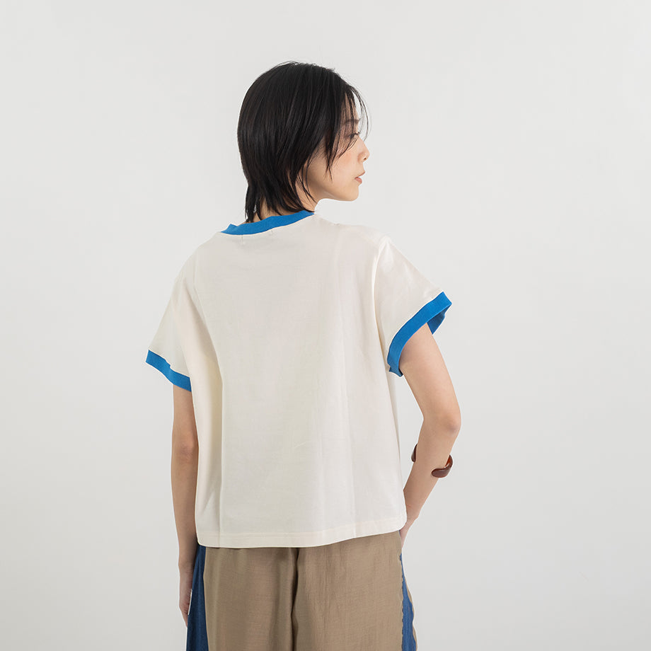 配色リンガー ロゴプリントTシャツ【BB62-921】