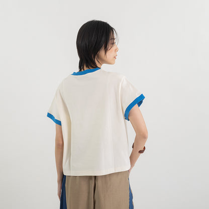 配色リンガー ロゴプリントTシャツ【BB62-921】