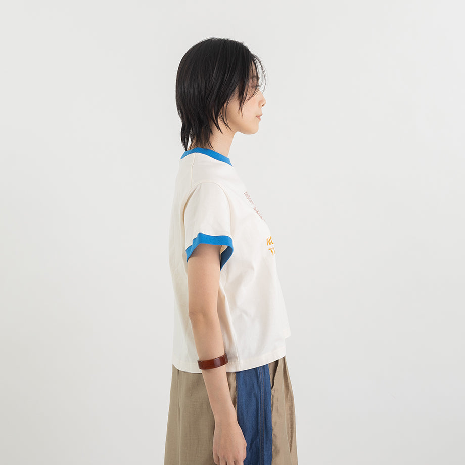 配色リンガー ロゴプリントTシャツ【BB62-921】