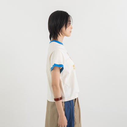 配色リンガー ロゴプリントTシャツ【BB62-921】
