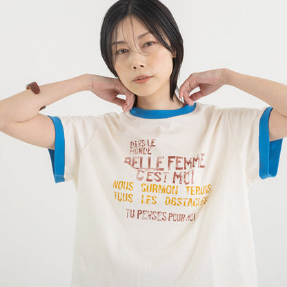 配色リンガー ロゴプリントTシャツ【BB62-921】