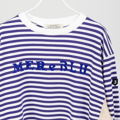 ロゴプリントボーダーロングTシャツ【BB61-904】