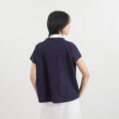 2WAY衿付き フレンチスリーブカットソー【BB62-919】