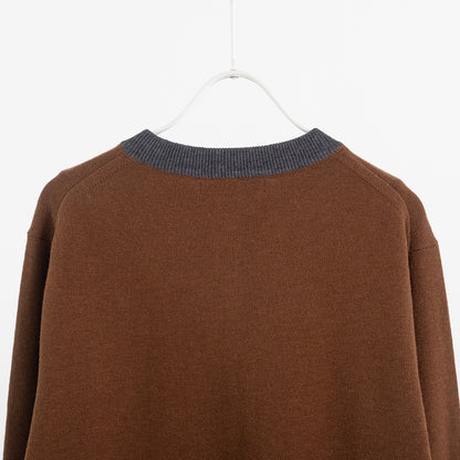 STYLERロゴ刺繍 配色ニットカーディガン