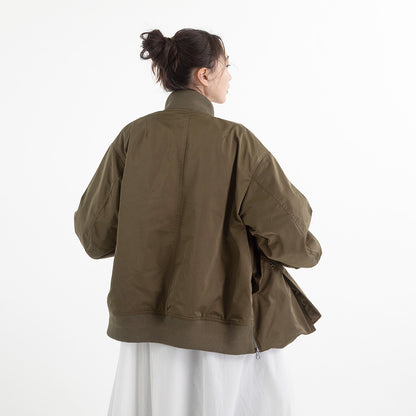 サイドZIPデザイン スタンドカラー MA-1ブルゾン