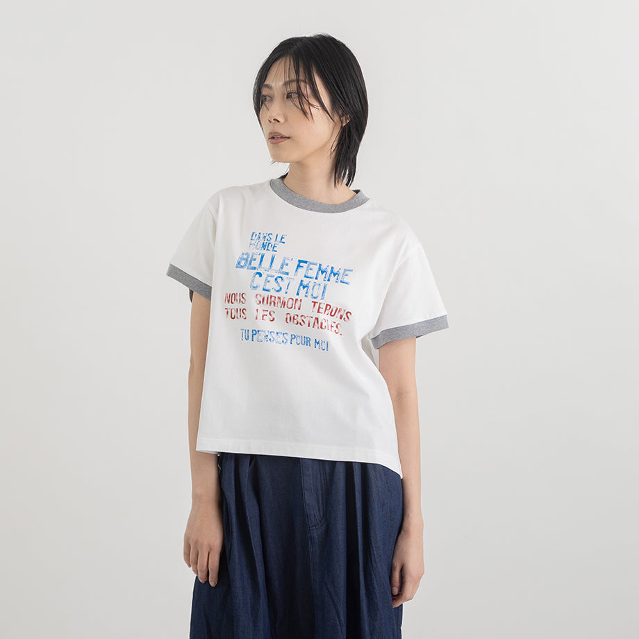 配色リンガー ロゴプリントTシャツ【BB62-921】