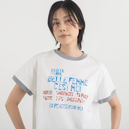 配色リンガー ロゴプリントTシャツ【BB62-921】