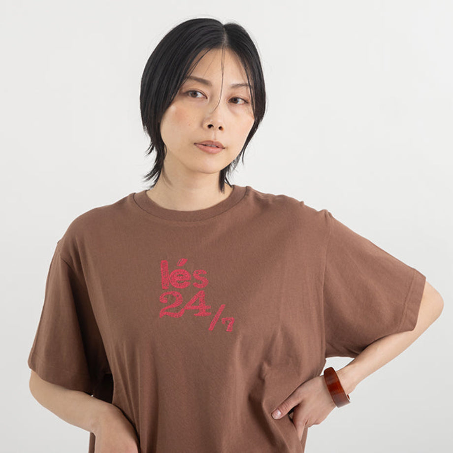 刺繍ロゴ クルーネックTシャツ【BB62-923】