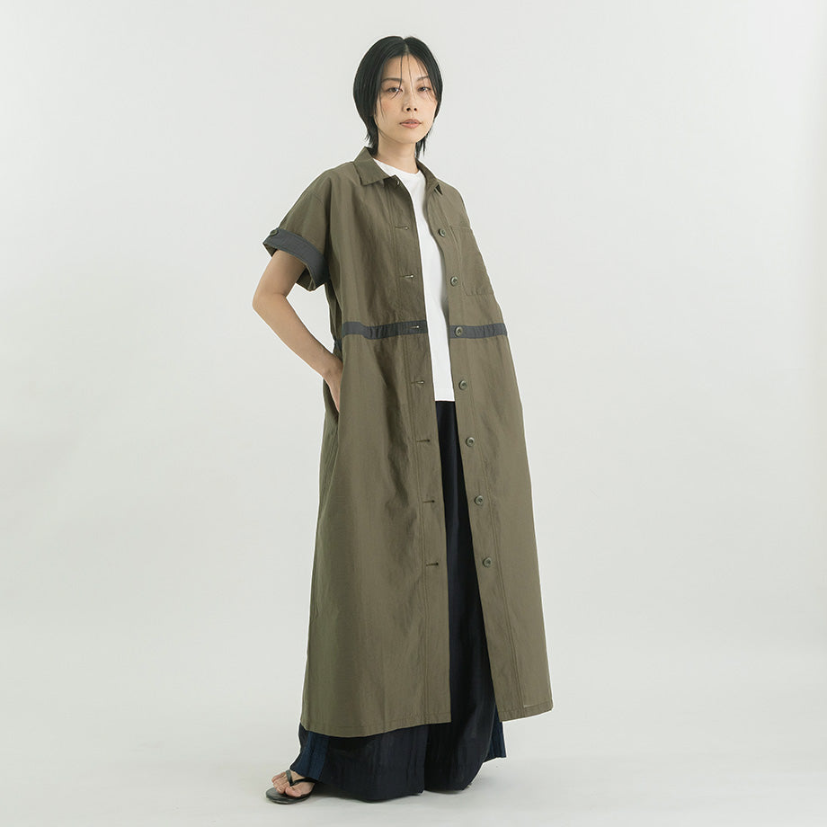 切替デザイン ロングシャツワンピース【BB62-403】