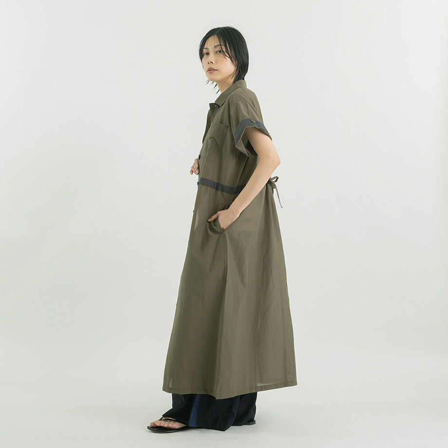 切替デザイン ロングシャツワンピース【BB62-403】