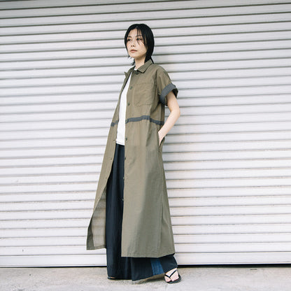 切替デザイン ロングシャツワンピース【BB62-403】