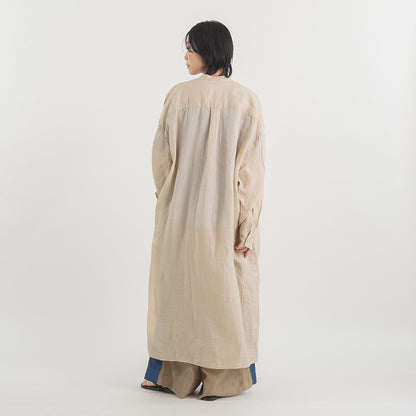 スタンドカラー ラミー ロングシャツワンピース【BB62-404】