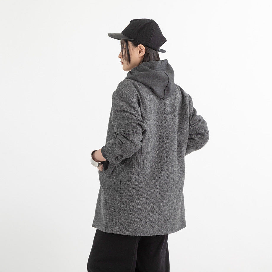 ウールヘリンボーン ダブルプレストオーバージャケット