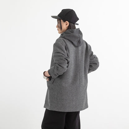 ウールヘリンボーン ダブルプレストオーバージャケット