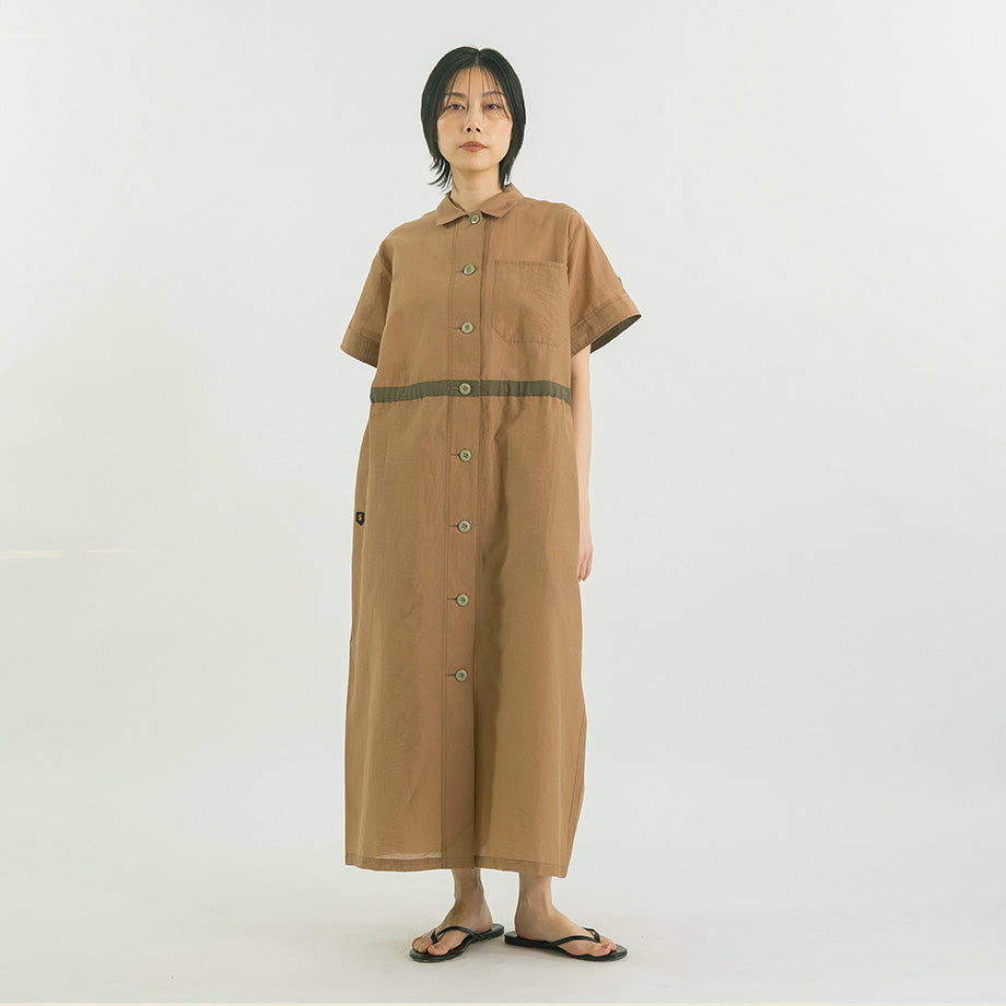 切替デザイン ロングシャツワンピース【BB62-403】