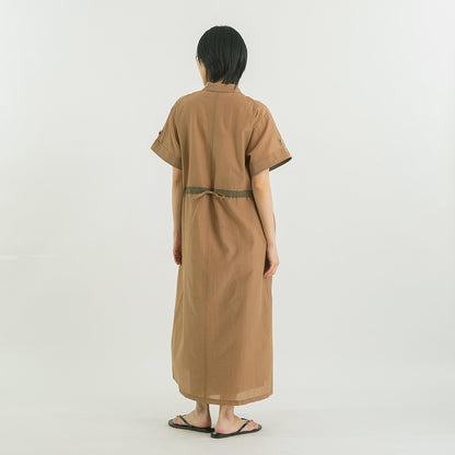 切替デザイン ロングシャツワンピース【BB62-403】