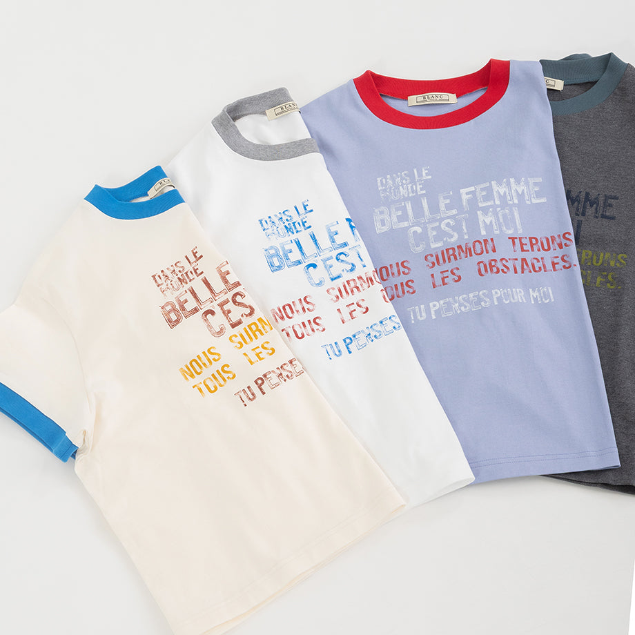 配色リンガー ロゴプリントTシャツ【BB62-921】