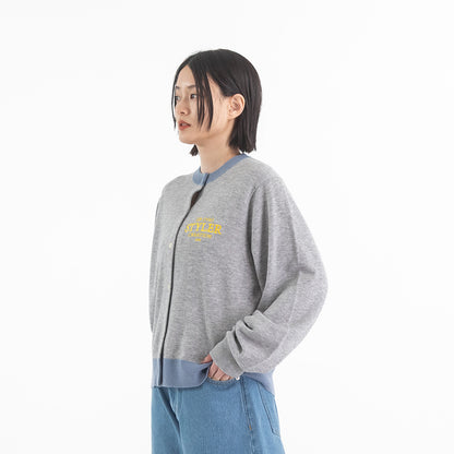 STYLERロゴ刺繍 配色ニットカーディガン