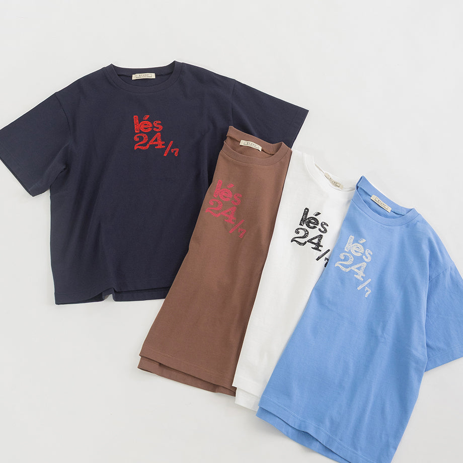 刺繍ロゴ クルーネックTシャツ【BB62-923】