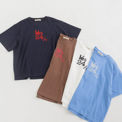 刺繍ロゴ クルーネックTシャツ【BB62-923】