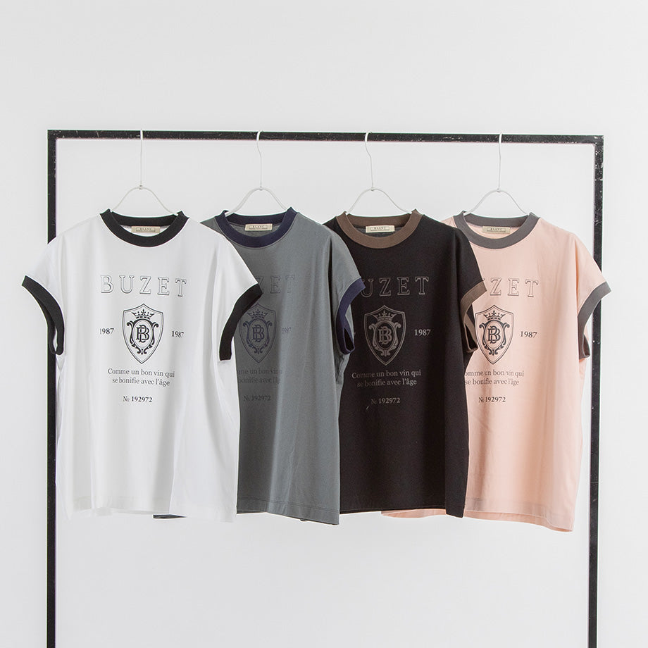 エンブレムロゴ リンガーTシャツ