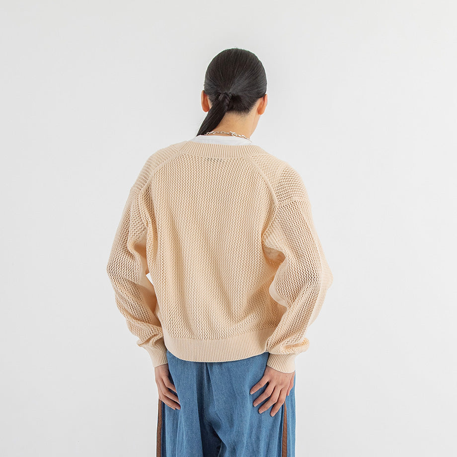 コットンメッシュ ショートカーディガン
