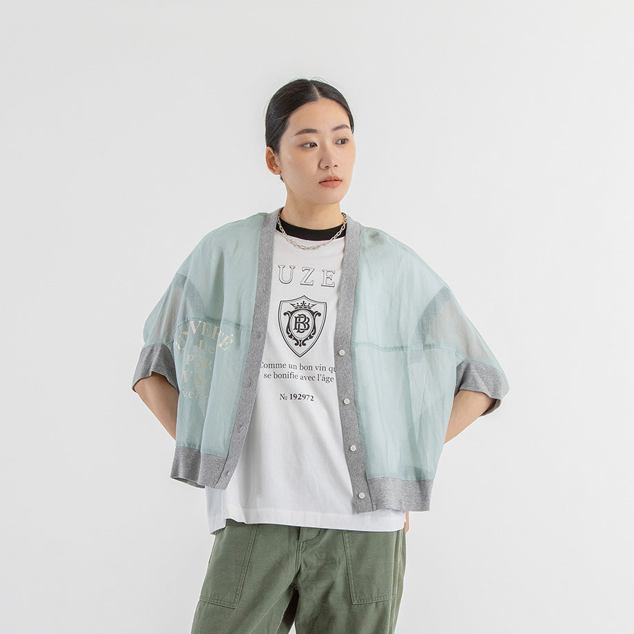 シアーロゴカーディガン