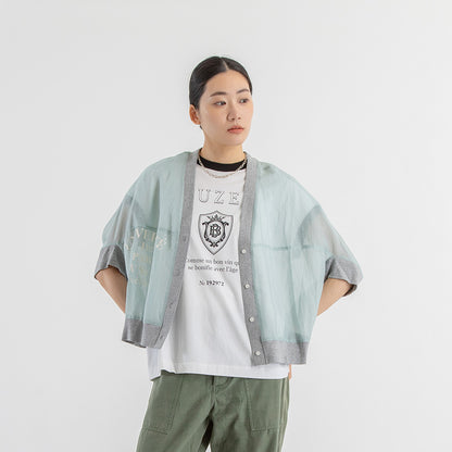 シアーロゴカーディガン