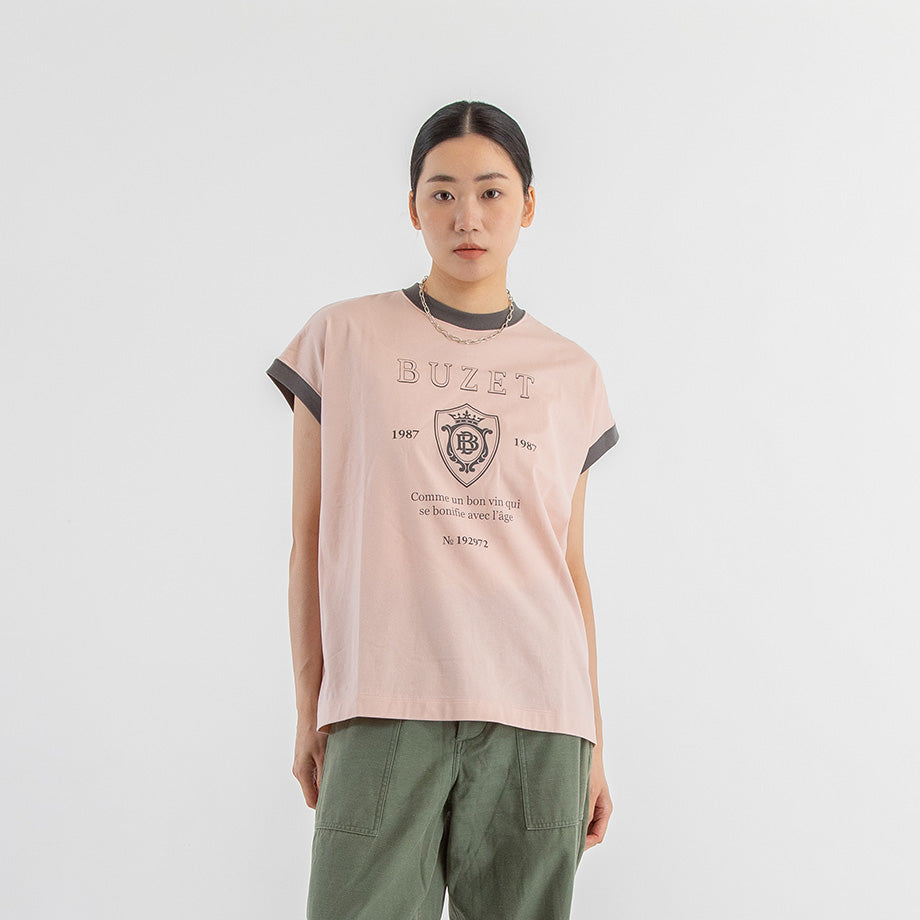 エンブレムロゴ リンガーTシャツ
