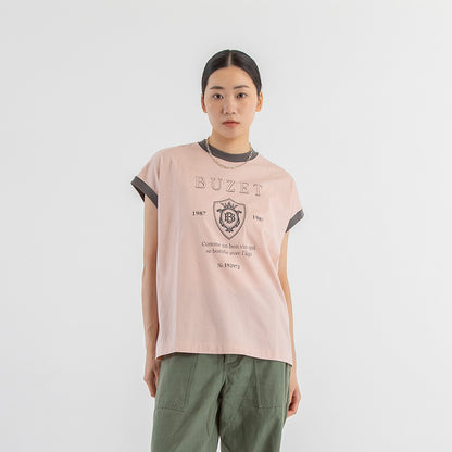 エンブレムロゴ リンガーTシャツ