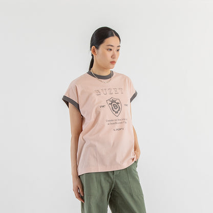 エンブレムロゴ リンガーTシャツ