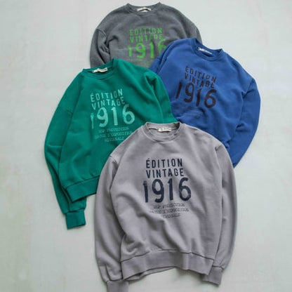 1916かすれプリントトレーナー