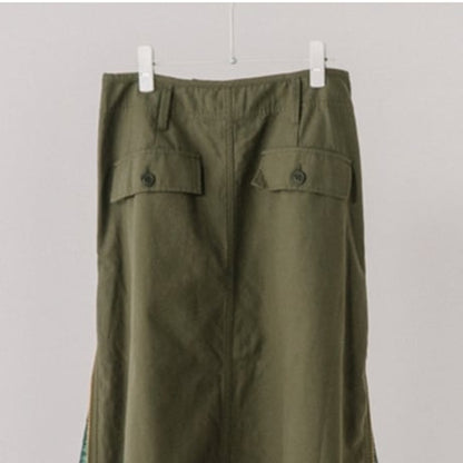 綿バックサテンｘスパンコール　SIDE ZIPスカート