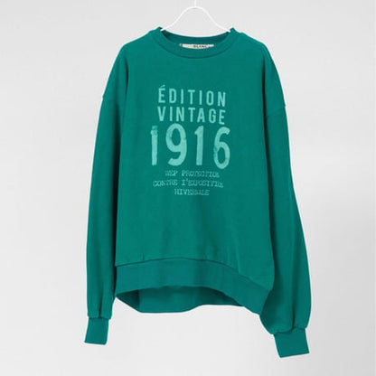 1916かすれプリントトレーナー