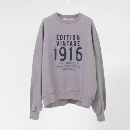 1916かすれプリントトレーナー